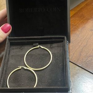 Roberto Coin Jewelry ,18K Yellow Gold Hoop Earrings/1.4"